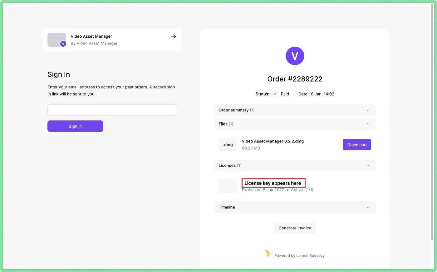 How to enter License Key on VAM app